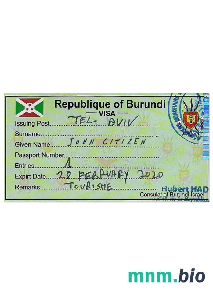 Wiza Burundi w pełni edytowalna PSD